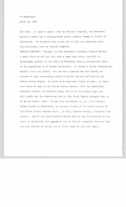 Interview with Thomas Kuchel - Minnesota Historical Society