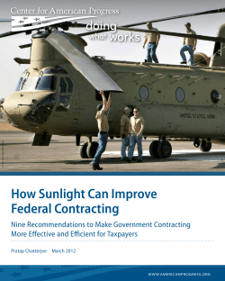How Sunlight Can Improve Federal Contracting
