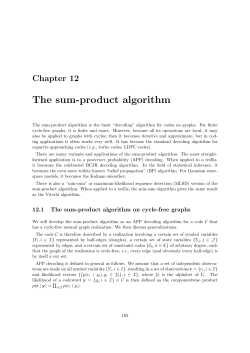 Chapter 12 The sum-product algorithm