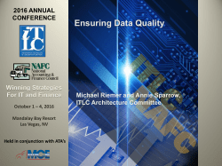 ITLC Session 5 &ndash; Ensuring Data Quality