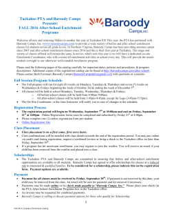 FALL 2016 After-School Enrichment Programs