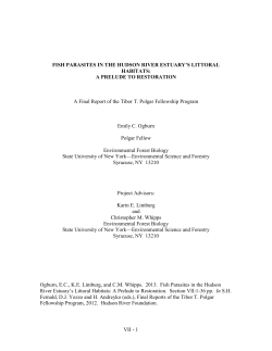 Fish Parasites in the Hudson River Estuary`s Littoral Habitats