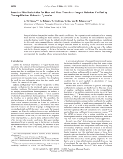 Interface Film Resistivities for Heat and Mass TransferssIntegral