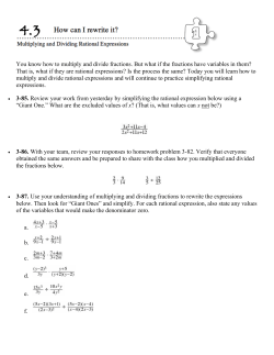 4.3 Multiplying and Dividing Rational Expression