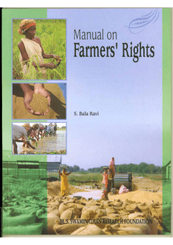 Manual on farmers rights - MS Swaminathan Research Foundation