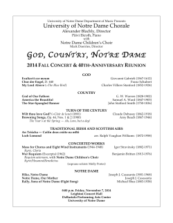 2014 Fall Concert Program - University of Notre Dame