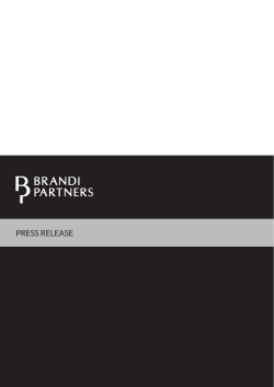 PRESS RELEASE - Brandi Partners International