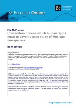 Ella McPherson How editors choose which human rights news to