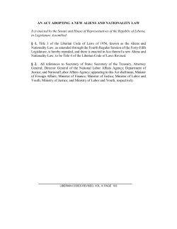 Liberia Alien Law