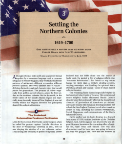 Settling the Northern Colonies