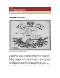 1 American Colonization Society Presbyterian Reverend Robert