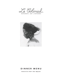 dinner menu - Le Colonial