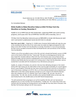 Molly Huddle to Make Marathon Debut at 2016 TCS New York City