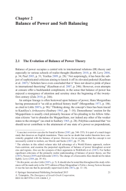 Balance of Power and Soft Balancing