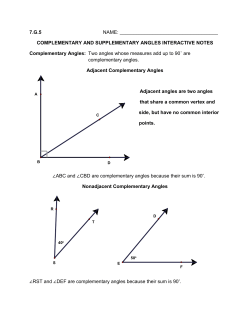 7.G.5 NAME: COMPLEMENTARY AND SUPPLEMENTARY