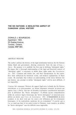 The Six Nations: A Neglected Aspect of