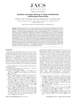 Synthesis and Shape-Tailoring of Copper Sulfide/Indium Sulfide