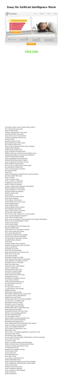 Essay On Artificial Intelligence Movie