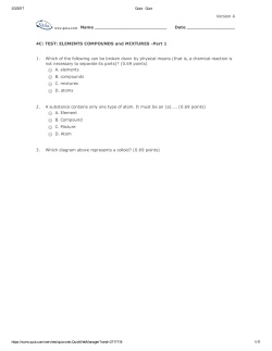 ELEMENTS COMPOUNDS and MIXTURES