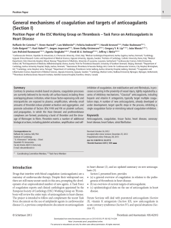 General mechanisms of coagulation and targets of anticoagulants