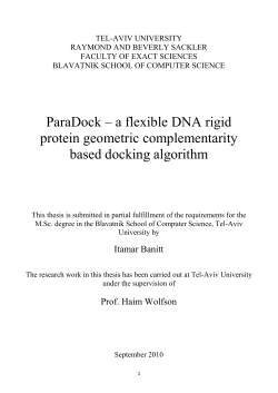 ParaDock &ndash; a flexible DNA rigid protein geometric complementarity