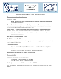 Clarity and Conciseness - Thompson Writing Program