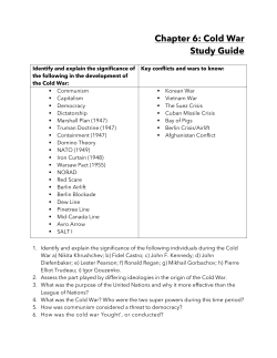 Chapter 6: Cold War Study Guide - E