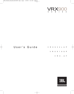 User`s Guide - JBL Professional