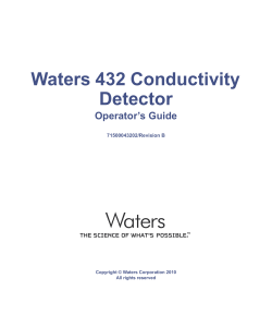 Waters 432 Conductivity Detector Operator`s Guide