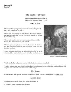 The Death of a Friend - Stonewall Baptist Church