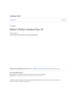 Editor`s Preface Andean Past 10