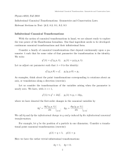 Infinitesimal Canonical Transformations. Symmetries and