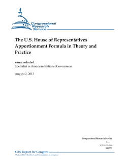 The US House of Representatives Apportionment Formula in Theory