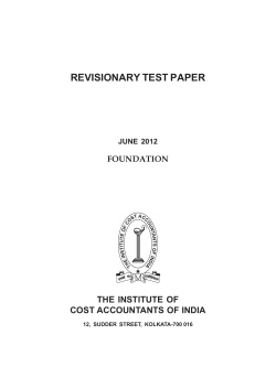 Foundation - Institute of Cost Accountants of India