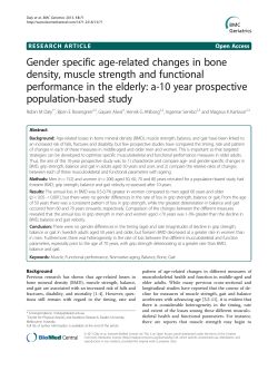 Gender specific age-related changes in bone density, muscle