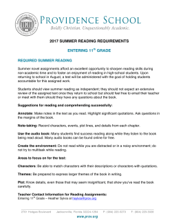 11th Grade Summer Reading Requirements