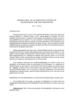 federalism: an alternative system of government for the philippines