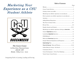 Marketing Your Athletic Experience