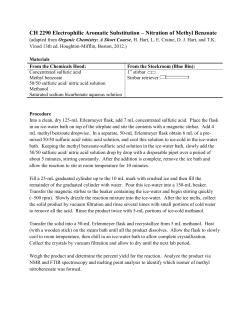 CH 2290 Electrophilic Aromatic Substitution &ndash; Nitration of Methyl