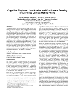 Cognitive rhythms: unobtrusive and continuous sensing of alertness