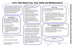 Let`s Talk About You, Your Child and Mathematics!