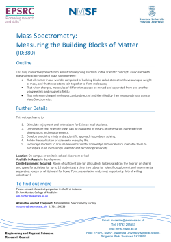 Mass Spectrometry Measuring the Building Blocks of Matter YR5-8