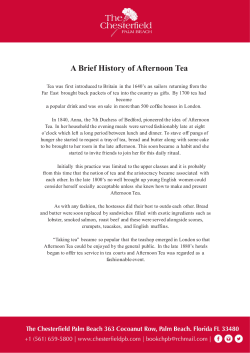 A Brief History of Afternoon Tea