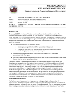 Memo Printout - Meeting Portal - Village of Northbrook, Illinois