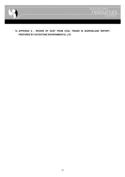 14. APPENDIX A - REVIEW OF DUST FROM COAL TRAINS IN