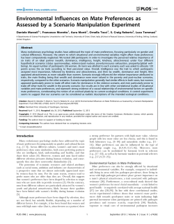 Environmental Influences on Mate Preferences as Assessed by a