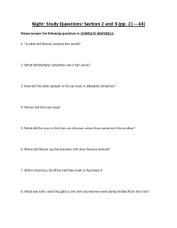Night: Study Questions: Section 2 and 3 (pp. 21