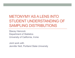 METONYMY AS A LENS INTO STUDENT UNDERSTANDING OF