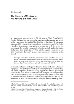 &Aring;ke Bergvall The Rhetoric of Mystery in The Mystery of Edwin Drood