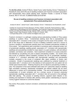 Re-use of seedling containers and Fusarium circinatum association